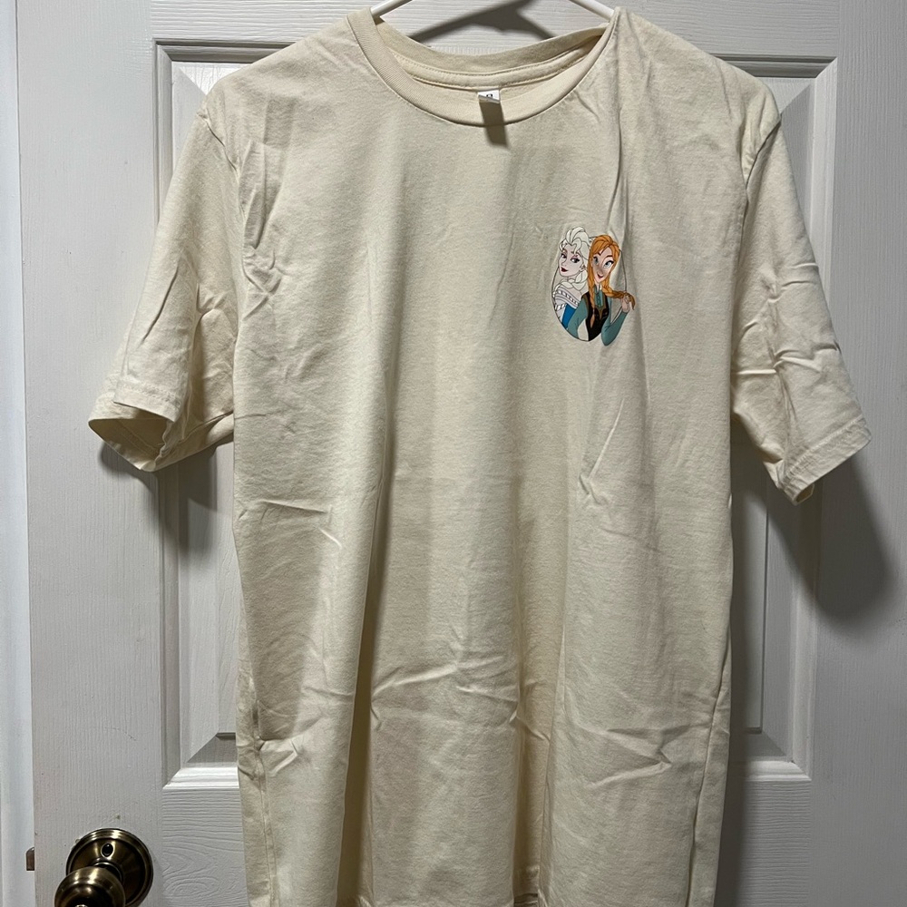 Anna and Elsa , Cream Graphic Short-Sleeve Woman’s  T-Shirt